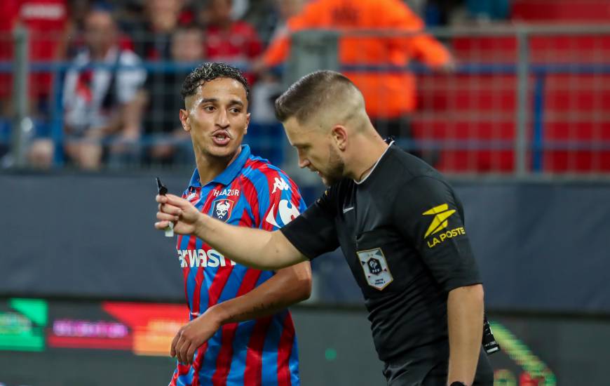 Geoffrey Kubler lors de la rencontre face à l'AC Ajaccio au stade Michel d'Ornano